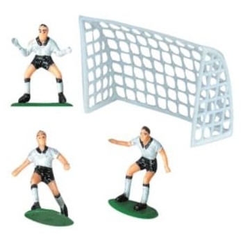 KIT CALCIO PLASTICA DECORAZIONE TORTA CALCIATORI PORTE 2