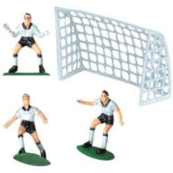 KIT CALCIO PLASTICA DECORAZIONE TORTA CALCIATORI PORTE