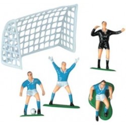 KIT CALCIO PLASTICA DECORAZIONE TORTA CALCIATORI PORTE