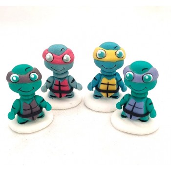 KIT 4 PEZZI TARTARUGHE NINJA IN ZUCCHERO - ALTEZZA 5 CM