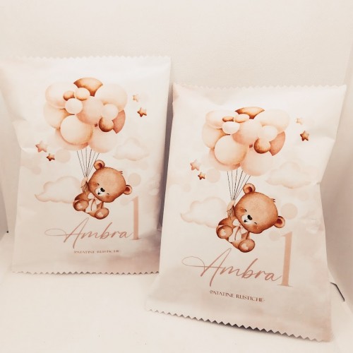 PACCHETTO PATATINE PERSONALIZZATO ORSETTO CON...