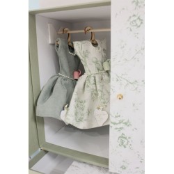 BOMBONIERA Vestito Profuma Biancheria Bianco Damascato Verde con Fiocco in Porcellana Capodimonte - Eleganza per Eventi