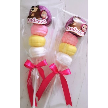MASHA E ORSO SPIEDINO MARSHMALLOW SEGNAPOSTO RICORDO