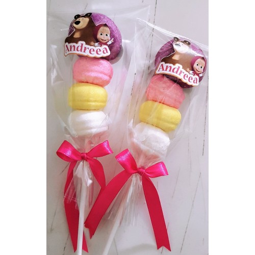 MASHA E ORSO SPIEDINO MARSHMALLOW SEGNAPOSTO RICORDO