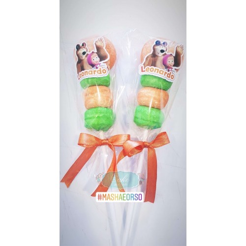 MASHA E ORSO SPIEDINO MARSHMALLOW SEGNAPOSTO...