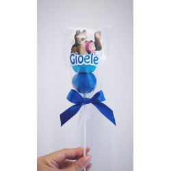 MASHA E ORSO SPIEDINO MARSHMALLOW SEGNAPOSTO RICORDO