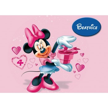 MINNIE ROSA REGALO  CIALDA PER TORTA RETTANGOLARE _288CR