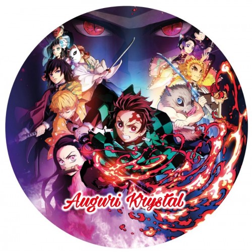 DEMON SLAYER ANIME MANGA CIALDA PER TORTA TONDA...