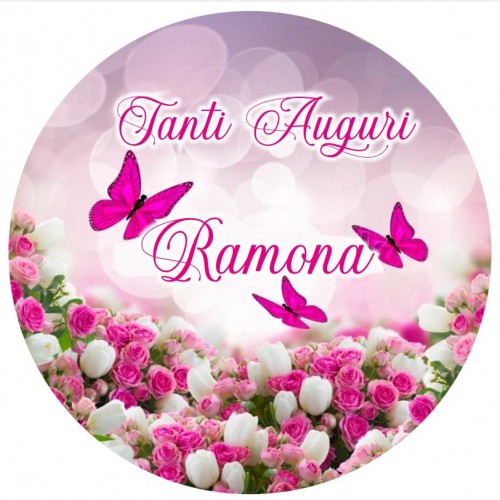 AUGURI DONNA FIORI E FARFALLE CIALDA PER TORTA...