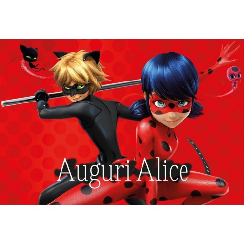 MIRACULOUS LADY BUG E CHAT NOIR CIALDA PER...