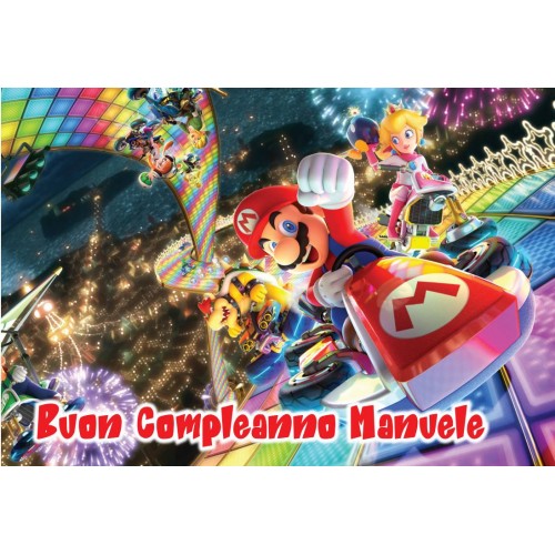 SUPER MARIO KART CIALDA PER TORTA RETTANGOLARE...