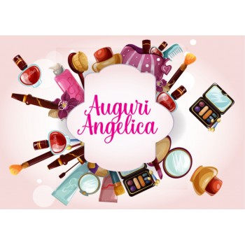 MAKE UP RAGAZZA TRUCCHI CIALDA PER TORTA RETTANGOLARE _309CR