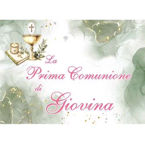 PRIMA COMUNIONE BAMBINA BIMBA VERDE SALVIA...
