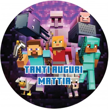 MINECRAFT CIALDA PER TORTA TONDA _318CT
