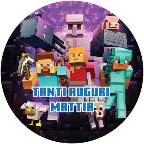 MINECRAFT CIALDA PER TORTA TONDA _318CT