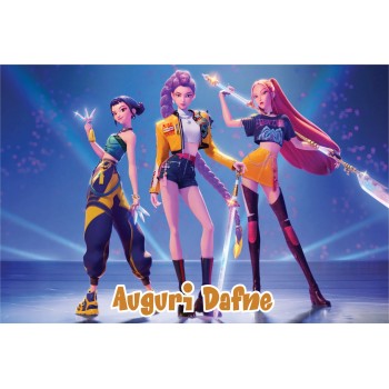 KPOP DEMON HUNTERS CIALDA PER TORTA RETTANGOLARE _327CR