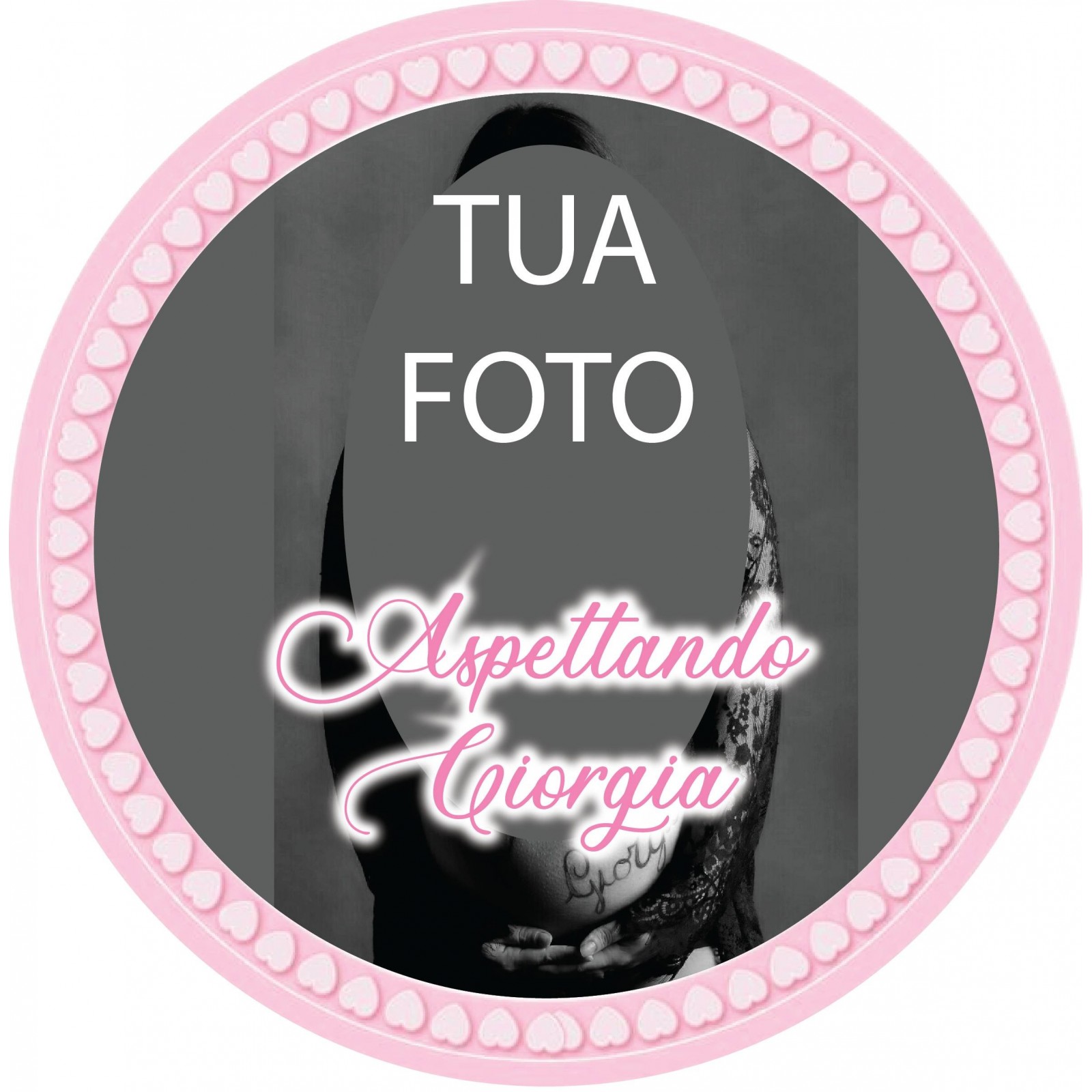 Cornice per foto personalizzata con rosa con nome