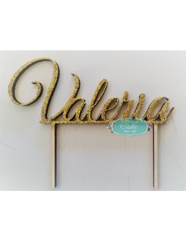 CAKE TOPPER SCRITTA COMUNIONE COMPLEANNO PERSONALIZZATO NOME SINGOLO LEGNO