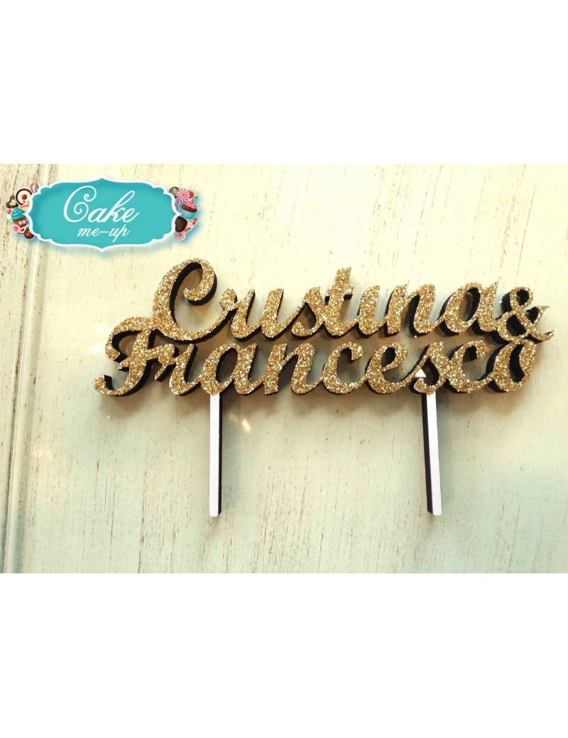 CAKE TOPPER SCRITTA MATRIMONIO PERSONALIZZATO...