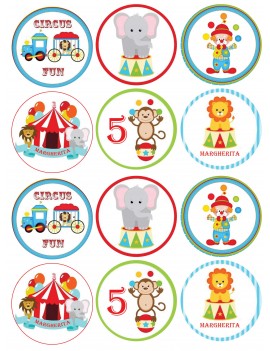 CIRCO CIRCUS ANIMALI CIALDA PER BISCOTTI MUFFIN CUPCAKE...