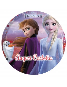 FROZEN 2 ELSA ANNA OLAF CIALDA PER TORTA TONDA _077CT