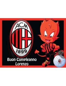 MILAN SCUDETTO DIAVOLETTO CIALDA PER TORTA RETTANGOLARE...