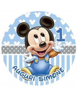 TOPOLINO BABY MICKY MOUSE CIALDA PER TORTA TONDA _164CT