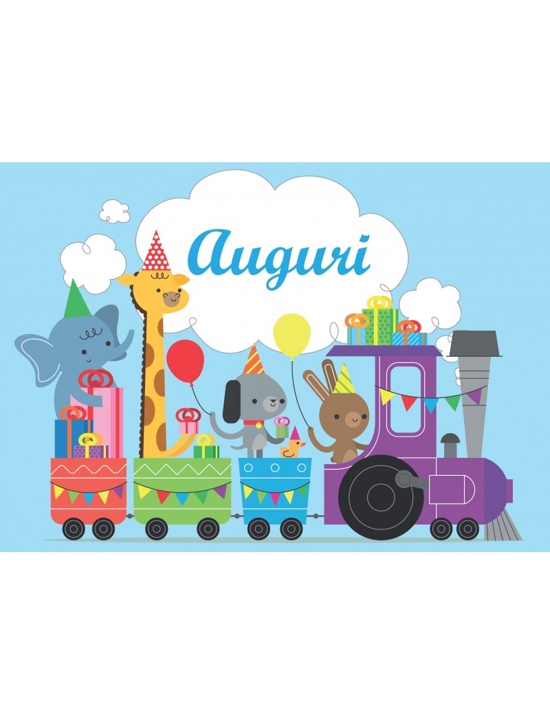 TRENINO CELESTE AUGURI COMPLEANNO CIALDA PER...