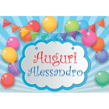 FESTONE PALLONCINI AUGURI COMPLEANNO CIALDA PER TORTA...