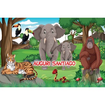 ANIMALI DELLA GIUNGLA CIALDA PER TORTA RETTANGOLARE _248CR