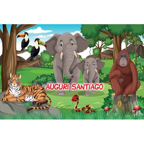 ANIMALI DELLA GIUNGLA CIALDA PER TORTA...