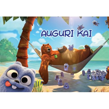 GRIZZY E I LEMMINGS CIALDA PER TORTA RETTANGOLARE _250CR