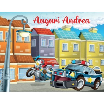 MACCHINA MOTO CARTONE PER BAMBINI CIALDA PER TORTA...