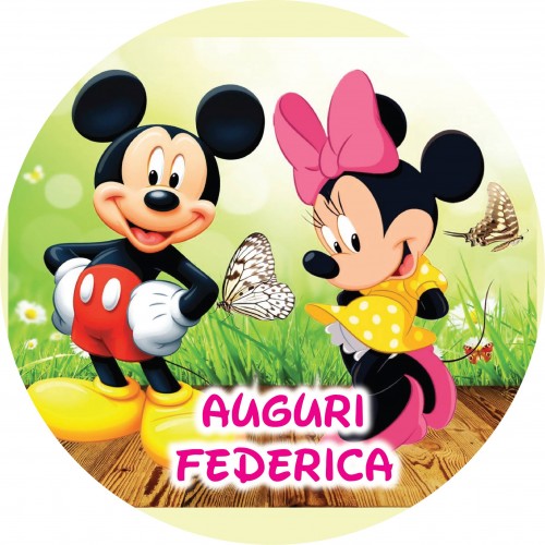 MINNIE E TOPOLINO CIALDA PER TORTA TONDA _270CT